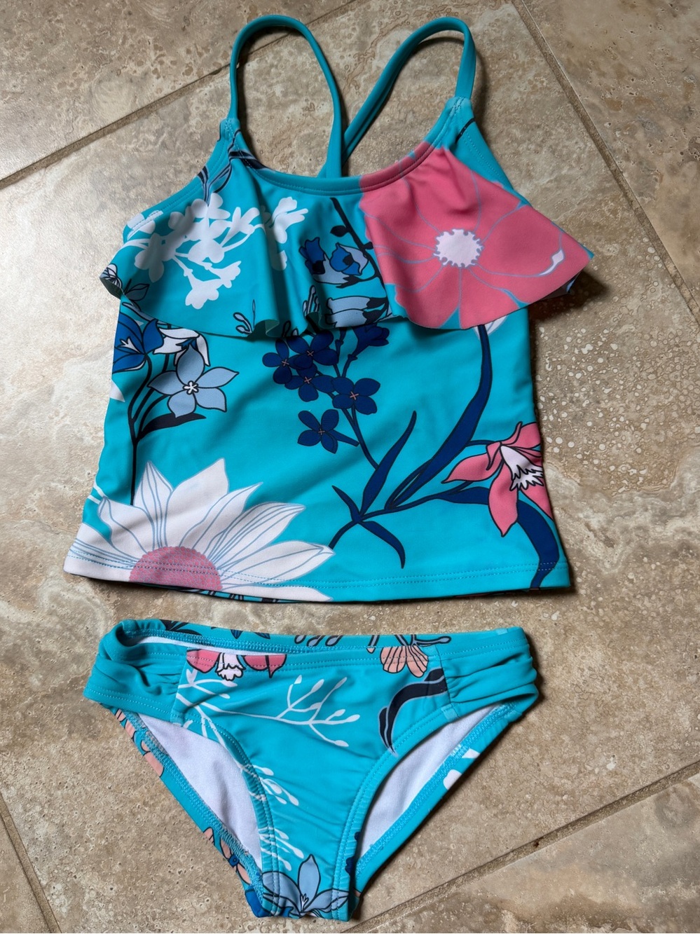 Kanu Surf 2-pc Turquoise Floral Tankini